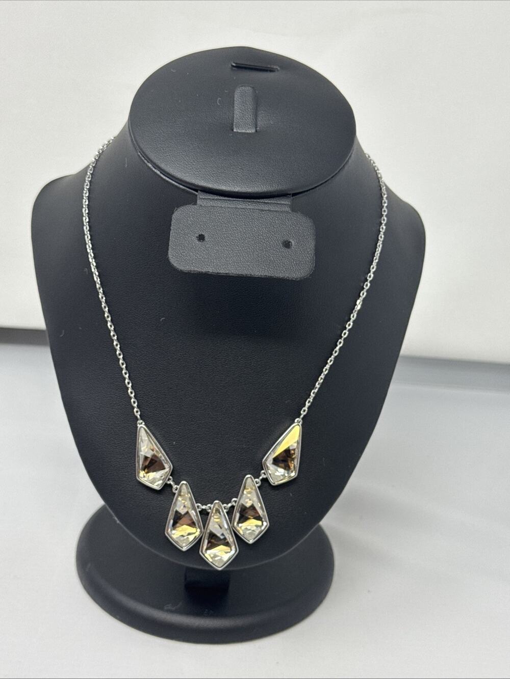 Touchstone Crystal by Swarovski 'Kite' Necklace, Silver Shade